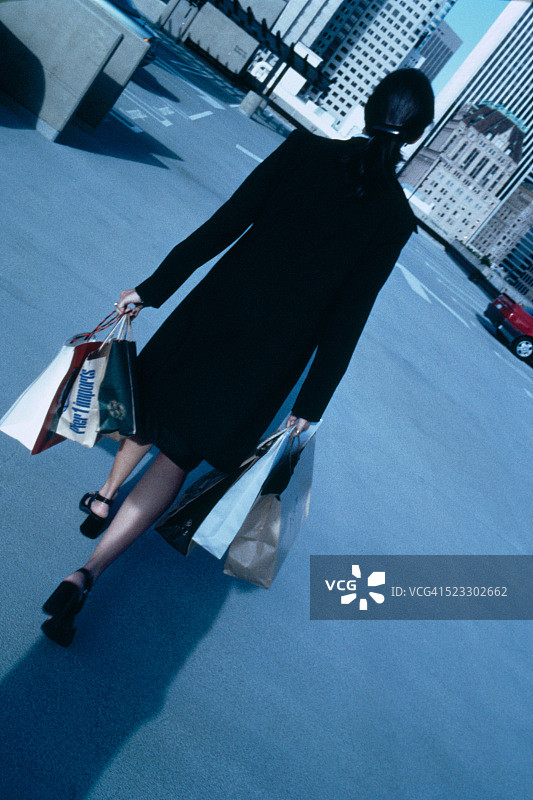 拿着购物袋的年轻女子图片素材