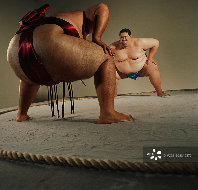 相扑选手准备就绪图片素材