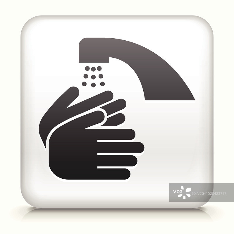 带洗手的方形按钮免版税矢量图图片素材