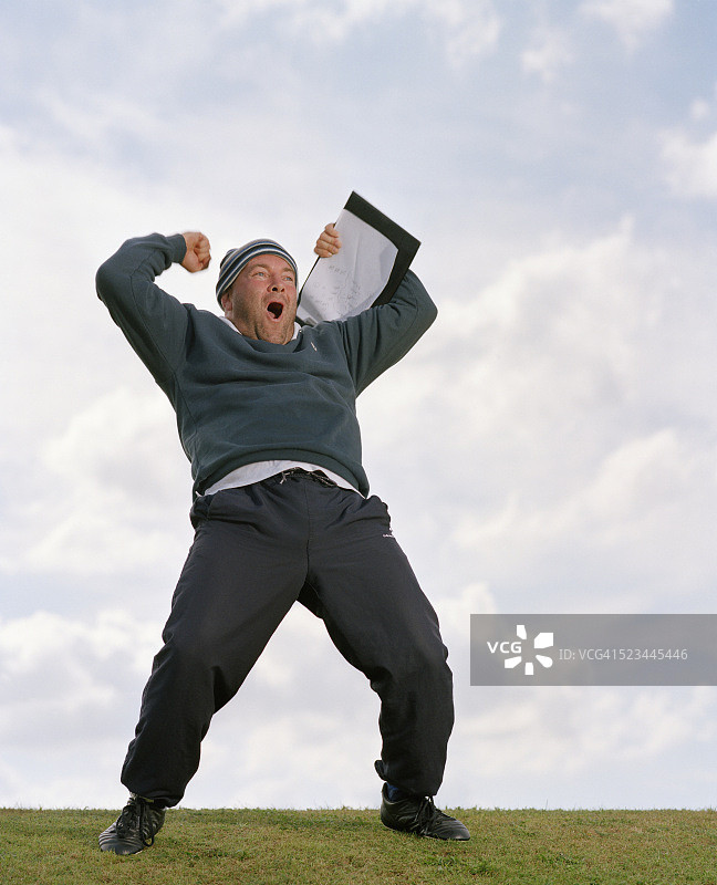 教练庆祝胜利图片素材