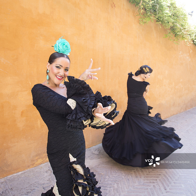 职业弗拉门戈舞者，西班牙图片素材