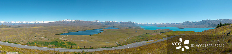 特卡波湖约翰山全景图片素材