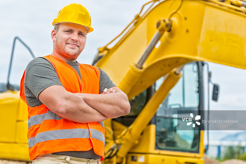 挖土机司机图片素材
