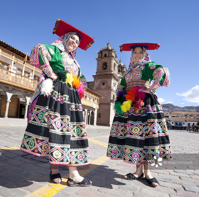 秘鲁库斯科传统舞蹈演员图片素材