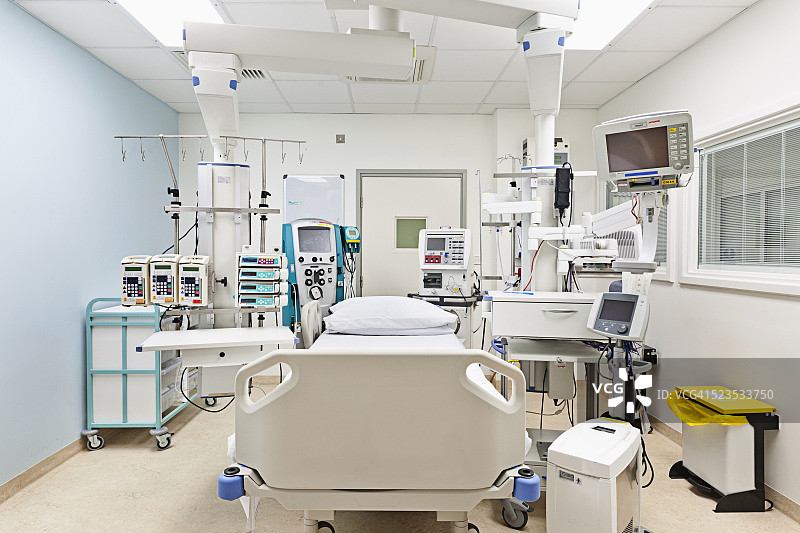 英国医院的空重症监护病床图片素材