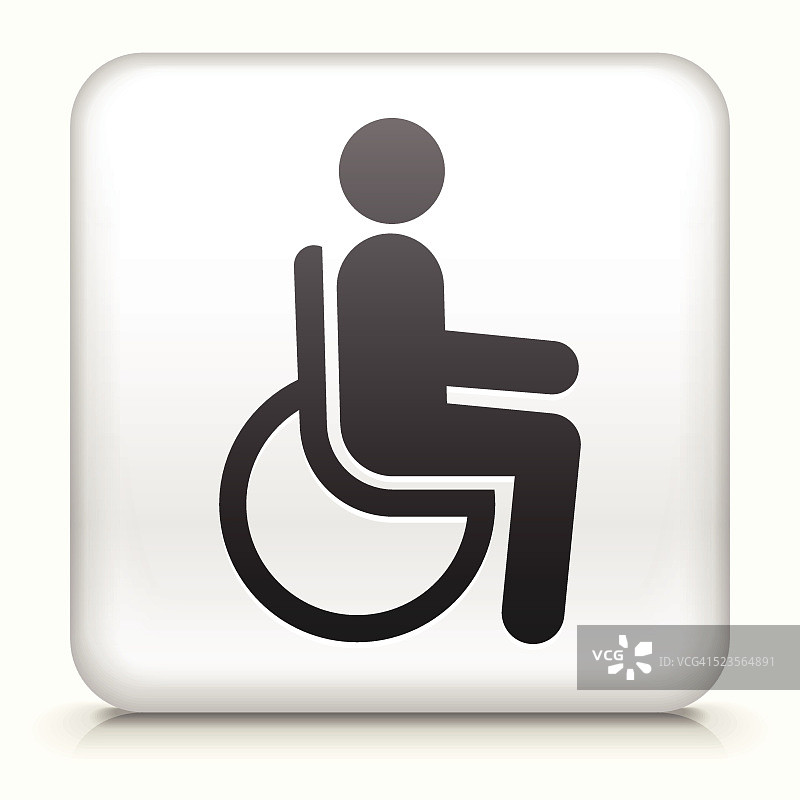 残疾人方形按钮免版税矢量图图片素材