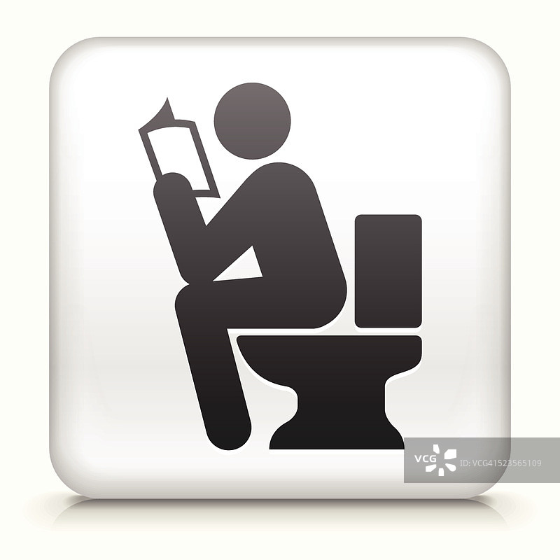 带有使用厕所标志的方形按钮图片素材