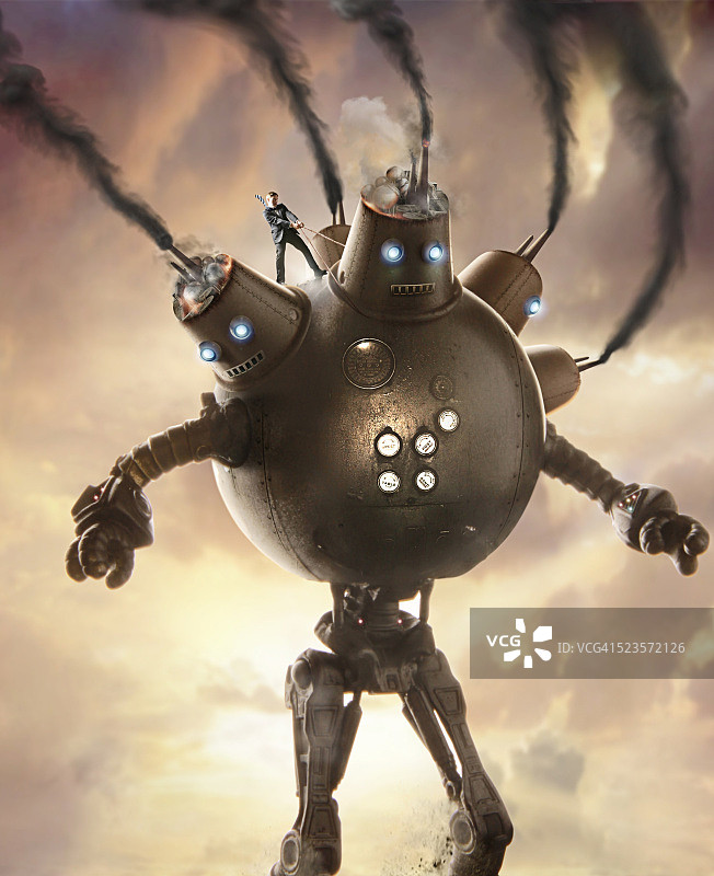 商人控制机器人图片素材