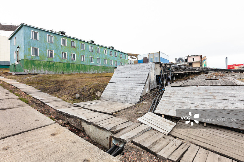 巴伦支堡，斯瓦尔巴群岛斯匹次卑尔根岛上的第二大居民点图片素材