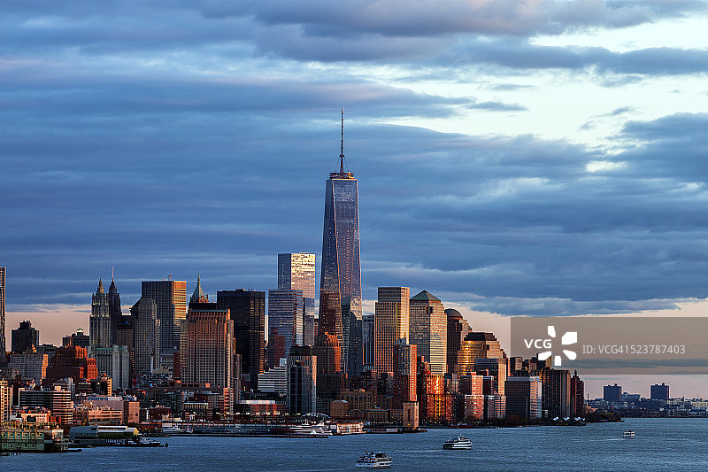 纽约曼哈顿下城天际线图片素材