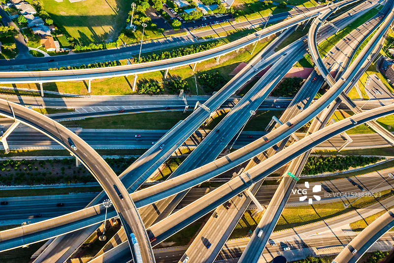 圣安东尼奥I10 I410州际公路立交桥鸟瞰图片素材