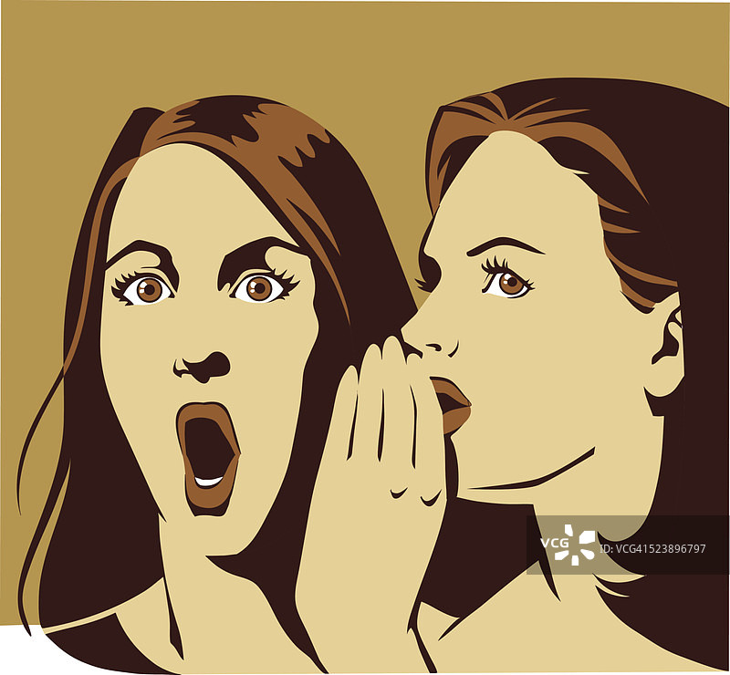 听到大新闻惊讶的女人图片素材