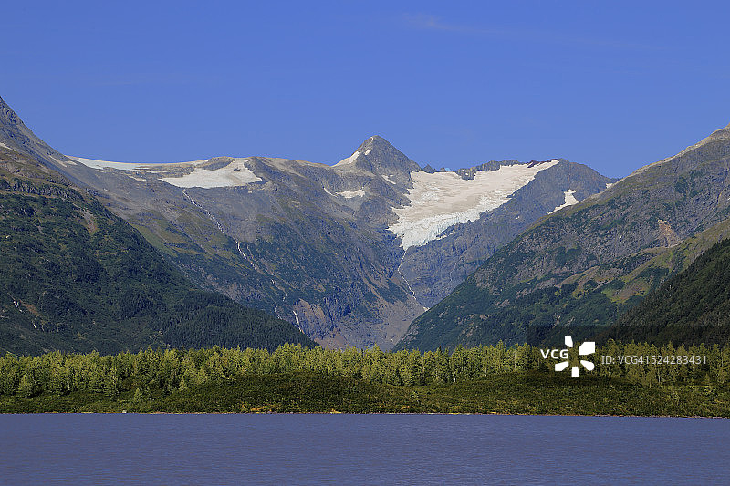 波塔基湖和冰川图片素材