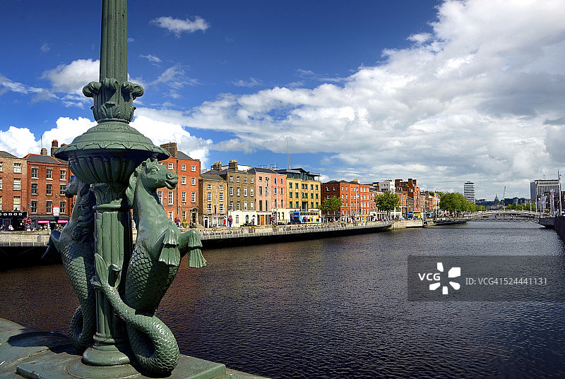 从格拉顿桥看到的都柏林景色图片素材