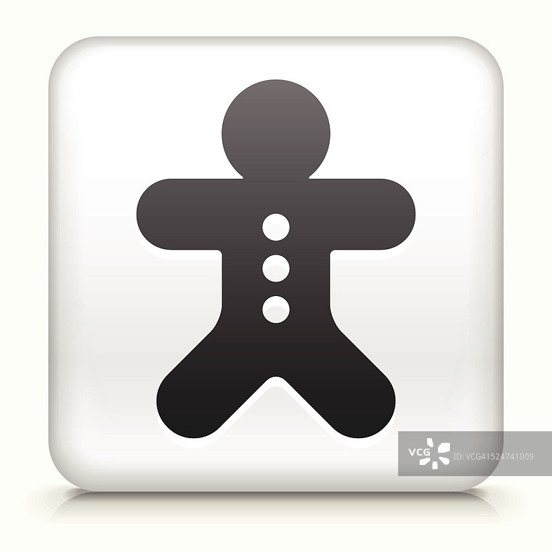 姜饼人方形按钮图片素材