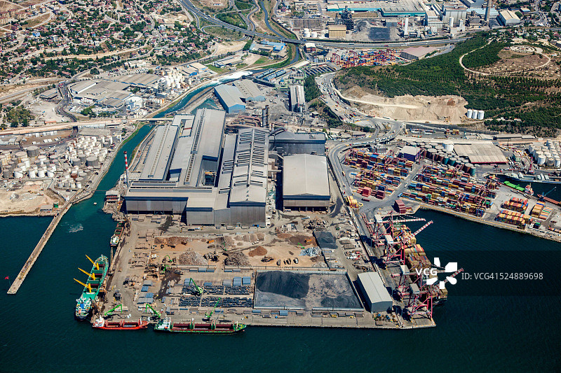 港口芯片航拍图片素材