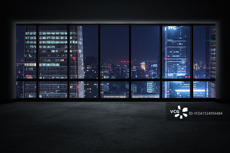 北京灯火辉煌的天际线窗口景观图片素材