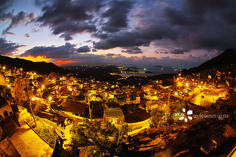 九份夜幕降临图片素材
