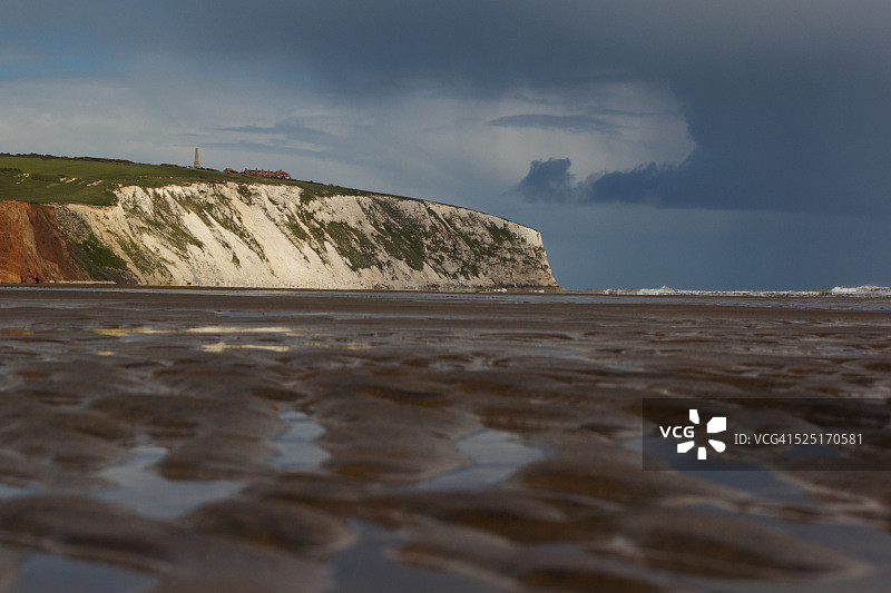 怀特岛亚弗兰海滩图片素材