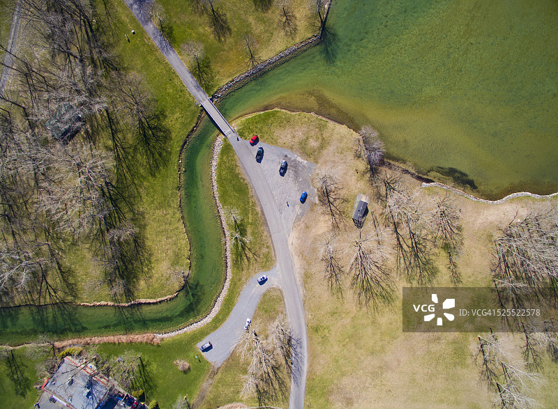 奥瓦斯科湖入口的航拍照片图片素材