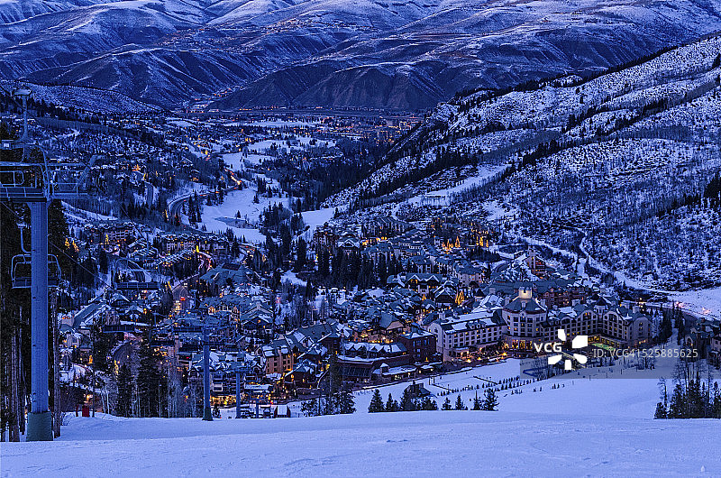 海狸溪村的黄昏图片素材