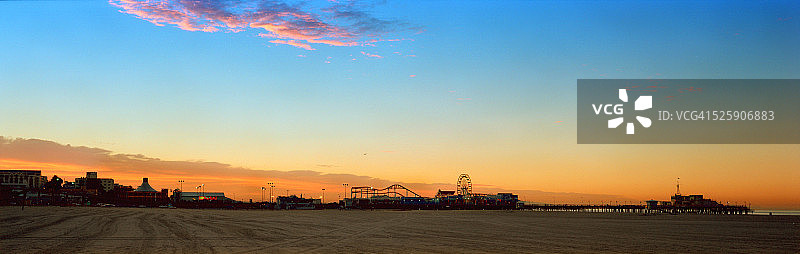圣莫尼卡的日出晨曦图片素材