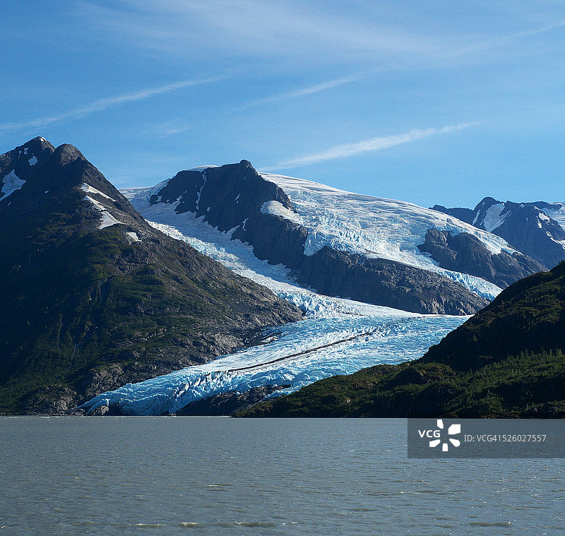 波蒂奇湖和波蒂奇冰川图片素材