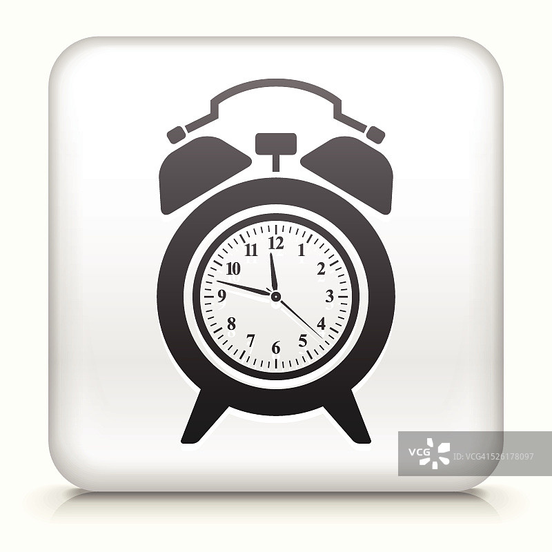 时钟免版税矢量艺术方形按钮图片素材