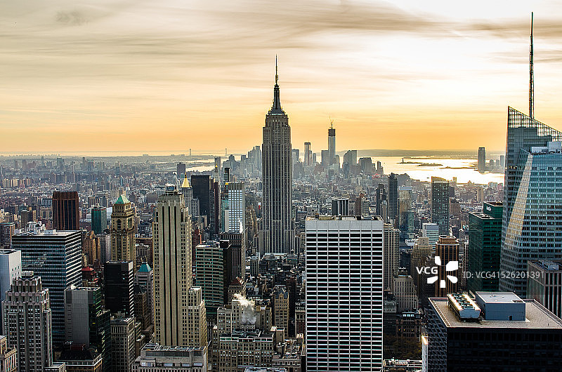 曼哈顿日落图片素材
