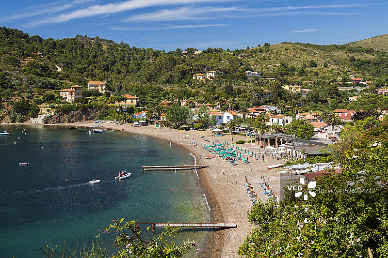 意大利托斯卡纳厄尔巴岛巴尼亚海滩图片素材