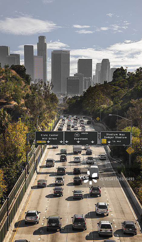 通往洛杉矶市中心的公路图片素材