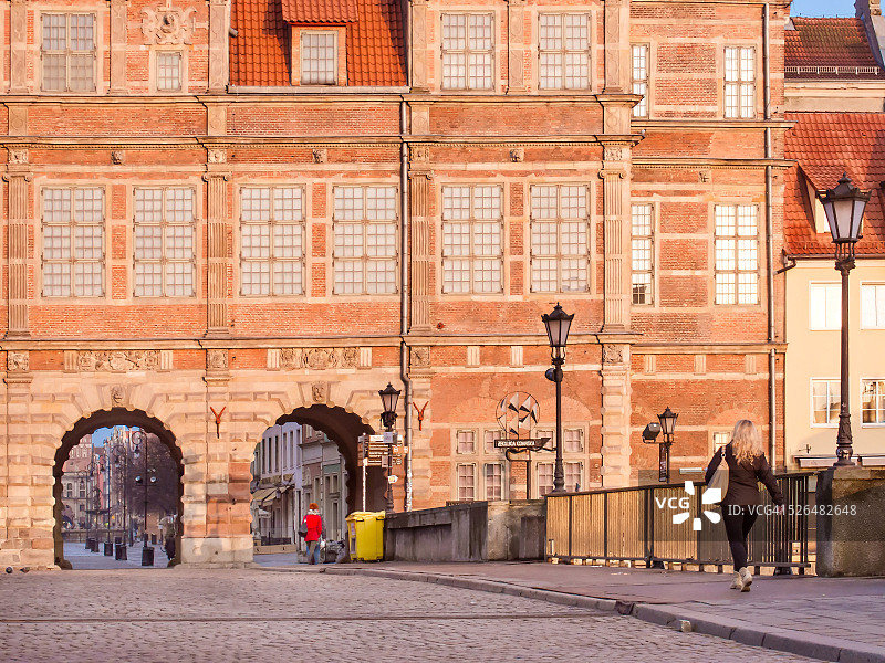 波兰格但斯克市：绿门和Dluga街图片素材