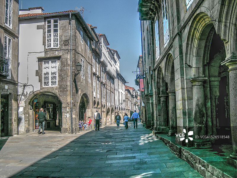 圣地亚哥-德孔波斯特拉街道图片素材