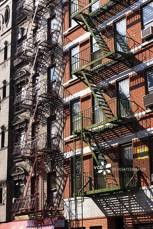 纽约消防逃生梯图片素材
