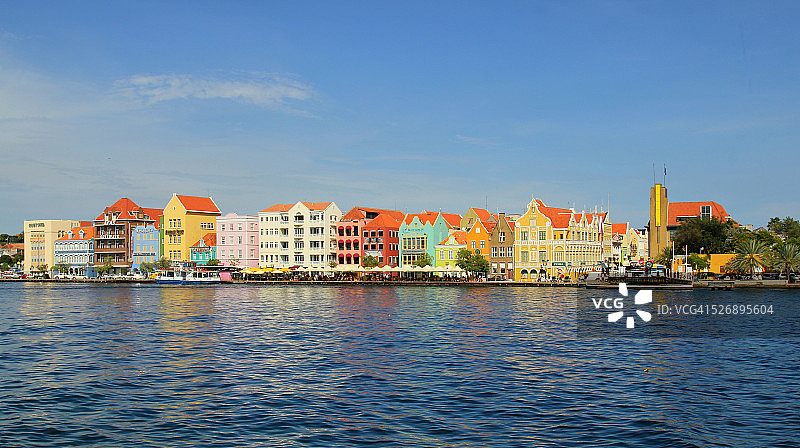 库拉索威廉斯塔德（蓬达区）海滨，荷属安的列斯图片素材