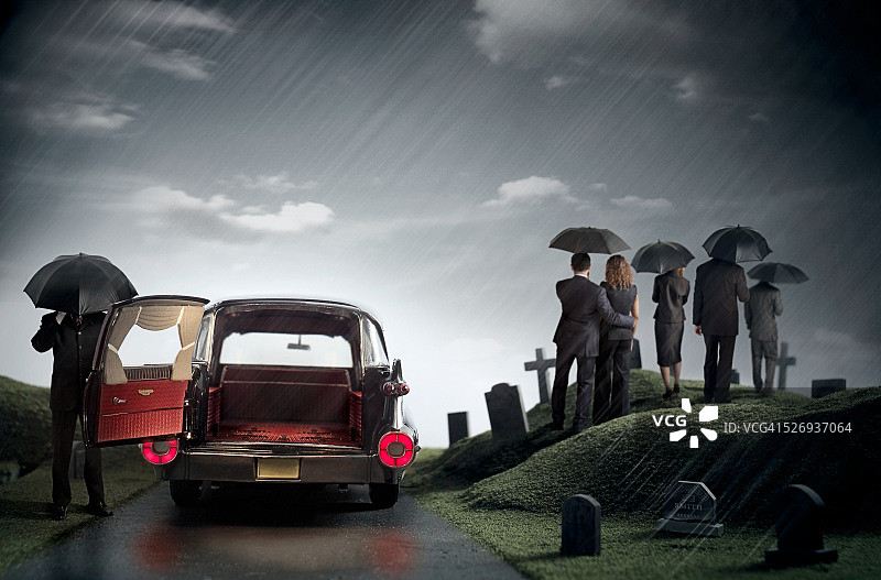 雨中葬礼图片素材