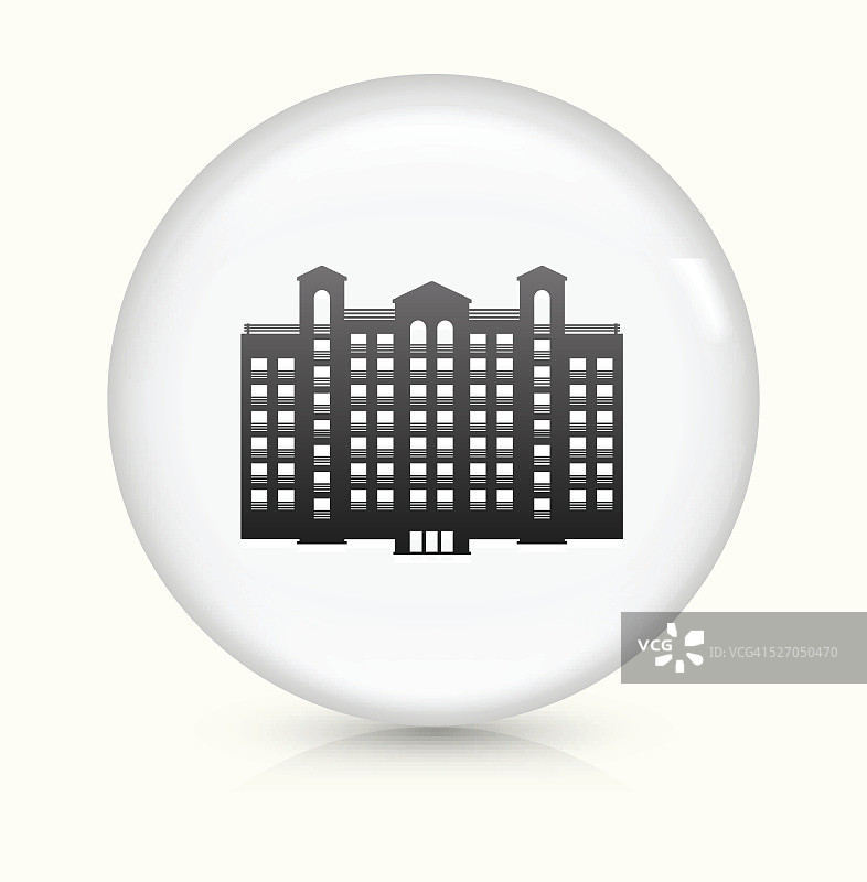 白色圆形矢量按钮上的建筑图标图片素材