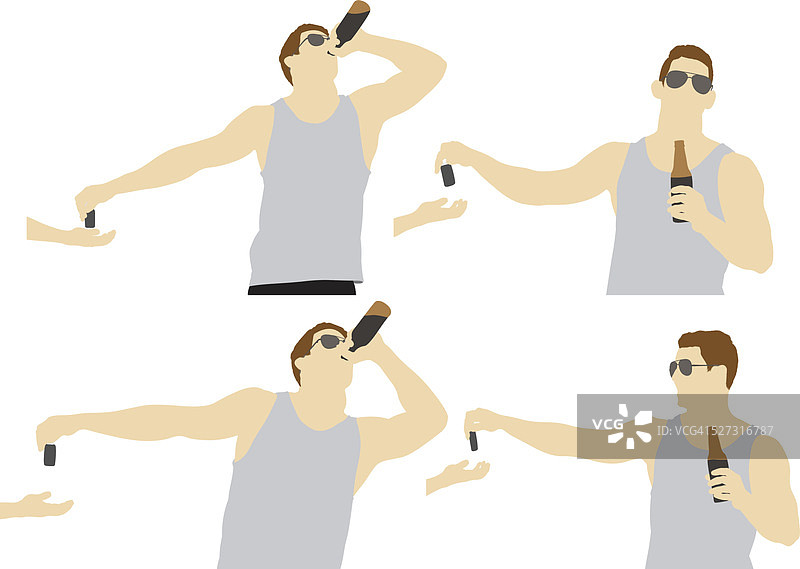 男子在喝啤酒图片素材