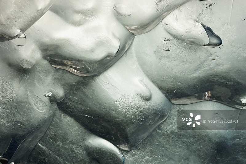 门登霍尔冰川断裂的冰山在门登霍尔湖中漂浮的冰面特写图片素材