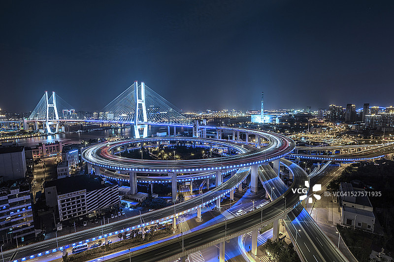 上海南浦大桥夜景图片素材