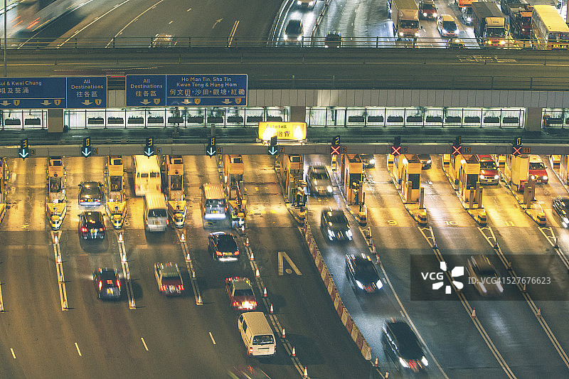 香港夜晚的收费站图片素材
