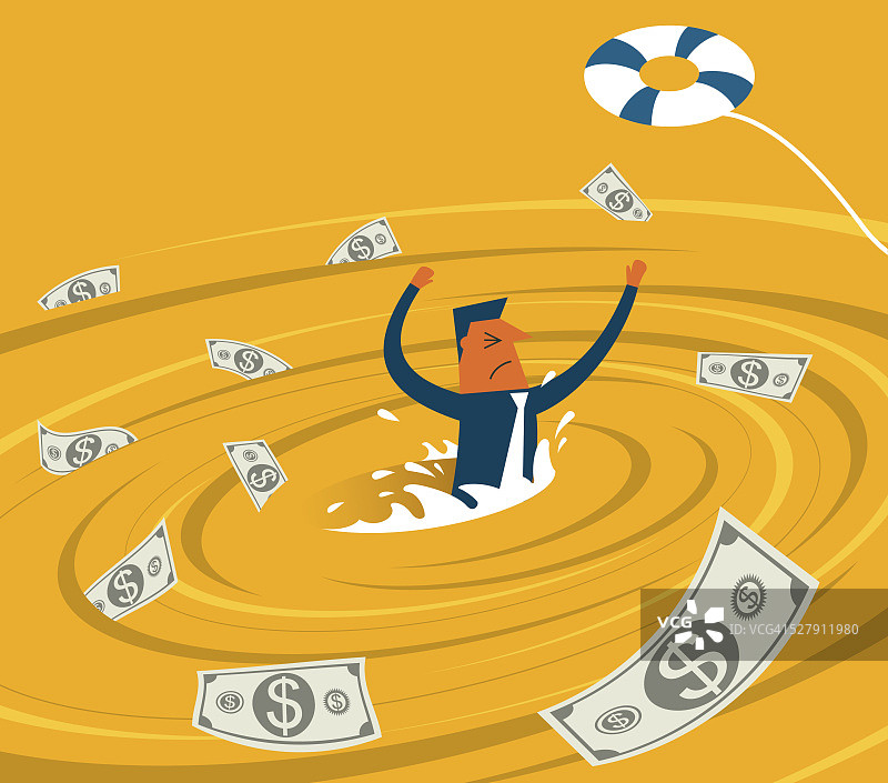 在漩涡中的商人图片素材