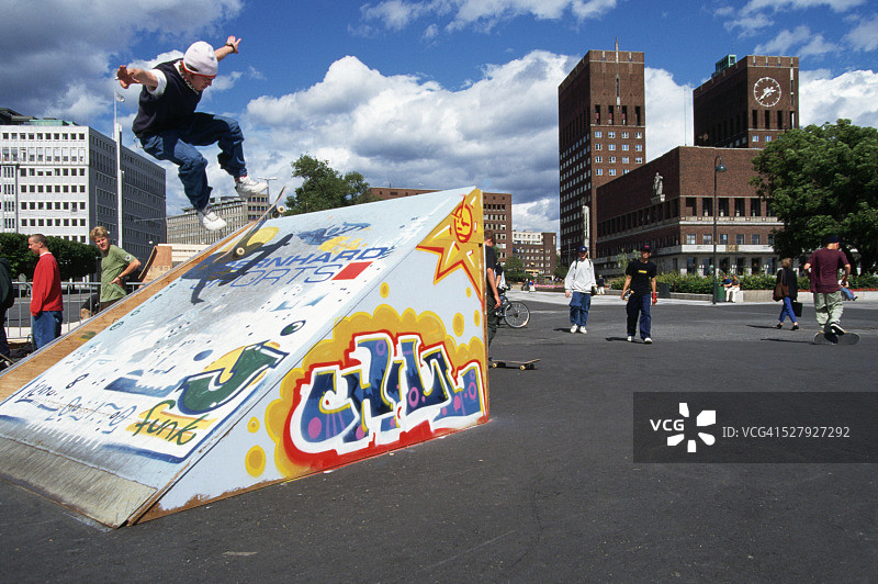 奥斯陆滑板运动者图片素材