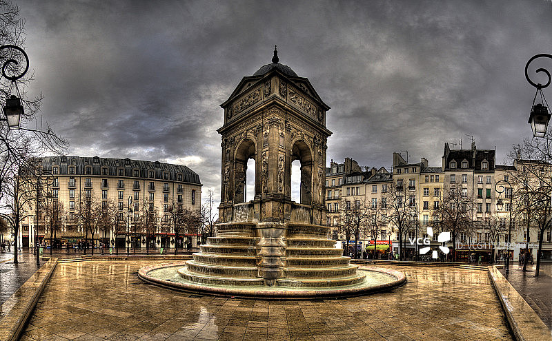 天真者喷泉图片素材