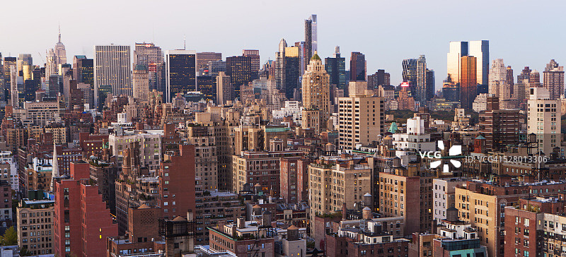纽约曼哈顿黄昏城市景观，美国纽约州图片素材
