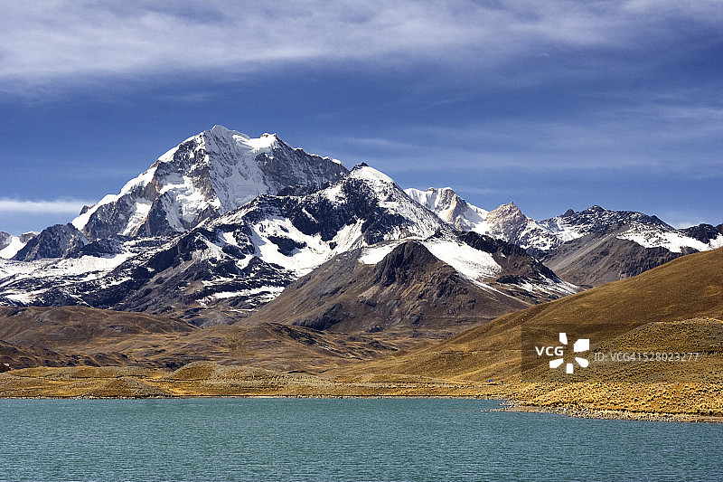 康多里里的湖泊和雪山图片素材