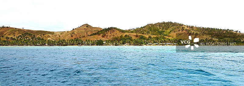 斐济的热带岛屿全景图片素材