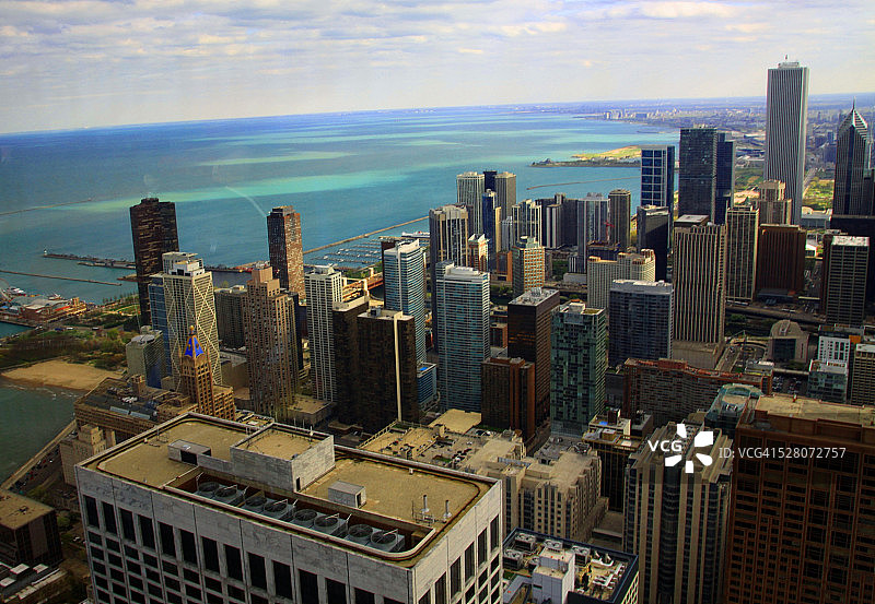 密歇根湖和芝加哥图片素材