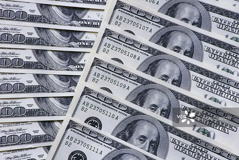 一百美元钞票图片素材