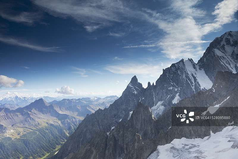 从库马耶到勃朗峰顶的山脊图片素材